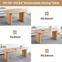 Elegance Table à manger extensible en MDF solide avec dossier en tissu rembourré Chaises de salle à manger pour les vacances 4 personnes