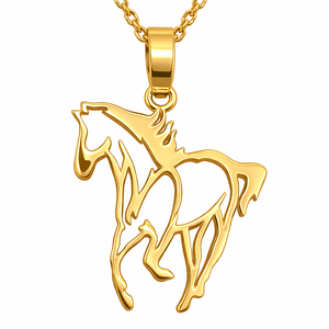 Collier pendentif cheval en argent sterling 925, fait main, bijou équestre, cadeau pour femmes et hommes - Product Image 1