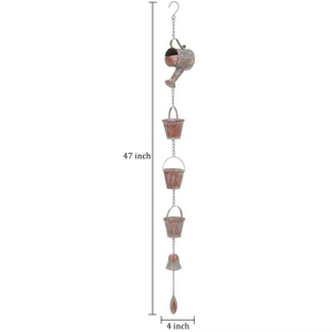 Chaîne de pluie élégante en métal avec finition thermolaquée, résistante aux intempéries, transformant une pluie ordinaire en cascade verticale éblouissante - Product Image 2