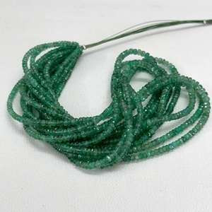 3mm 4mm naturel vert zambien émeraude facettes perles rondelle brin prix de gros perles pierre pour la fabrication de bijoux de mode - Product Image 1