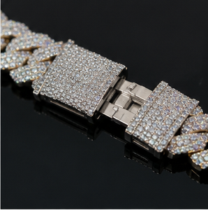Hiphop Moissanite Men <b>Chain</b> 925 Sterling Silver <b>Iced</b> <b>Out</b> Baguette Diamond VVS Moissanite Cuban <b>Chain</b> Zig Zag Link Necklace - Product Image 3