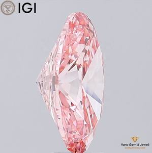 เพชร CVD รูปทรงวงรี พร้อมใบรับรอง IGI น้ำหนัก 7.00 กะรัต สีชมพูสดใสแฟนซี ความสะอาดระดับ VS1 สำหรับแหวนหมั้นที่สวยงาม - Product Image 6