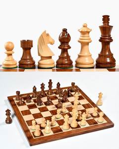 Juego de Ajedrez de Madera Pulida Ecológico y Minimalista Moderno, Hecho a Mano, Artesanía en Madera, Decoración para Interiores, Jardín y Hogar - Product Image 1