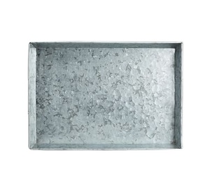 Plateau polyvalent pour ustensiles de cuisine Plateaux en acier galvanisé gris Qualité alimentaire Plateau de service en gros pour les fêtes de pique-nique - Product Image 2