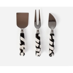 High Quality Kitchenware <b>Cheese</b> <b>Knife</b> <b>Set</b> Stainless Steel Silver <b>Cheese</b> <b>Knives</b> <b>Set</b> 3 Pieces with Stone Handle Fork Heart <b>Knife</b> - Product Image 3