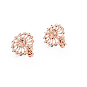 Juego de pendientes clásicos con diamantes cultivados en laboratorio, engastados en oro rosa macizo de 18 quilates, estilo vintage, para compromiso, bodas, fiestas, eventos y uso diario. - Product Image 3