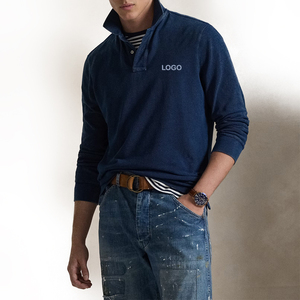 New Men's <b>Classic</b> Fit Indigo Knitted Mesh for Shirt Custom Logo Embroidery Breathable Short Sleeve Casual Custom Size - Product Image 5