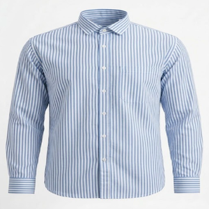 Chemise de bureau pour homme en coton 100% de haute qualité, à rayures discrètes, col classique, tenue formelle, fabricant OEM pour l'exportation - Product Image 2