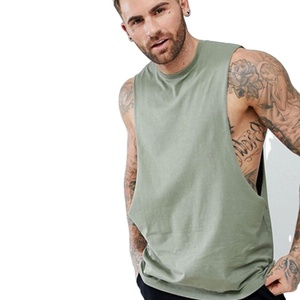 Wholesale Custom <b>Men's</b> Solid Color Cotton Tank Tops-Eco-Friendly Breathable Quick Dry O-Neck Collar Fitness/Workout Wear - Product Image 3