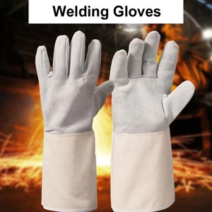 Ab Grade Extreme Heat <b>Fire</b> Resistant Anti-smash TIG MIG Welding Gloves Full Thumb Fleece Lined Goat Grain Cowhide Split Leather - Product Image 5