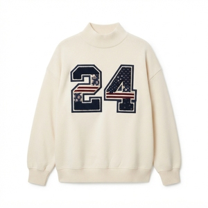 Pull en tricot à col roulé rose pour femme avec lettres PΣT brodées, style preppy, vêtements d'automne - Product Image 5