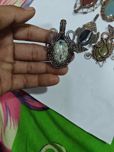 Handmade Copper Wire Wrapped Solar Quartz Pendant Necklace Boho Style Jewelry Wholesale - Product Image 3