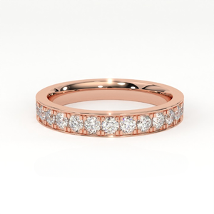 Anillo Aarinya Eternity Band Infinite Brilliance Apilable, Chapado en Oro Rosa de 9K, con Diamantes Cultivados en Laboratorio, Corte Brillante Redondo - Product Image 3