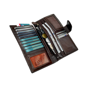 กระเป๋าใส่พาสปอร์ตหนังแท้คุณภาพสูง ALL ONE ป้องกัน RFID พร้อมช่องใส่บัตรประจำตัว บัตรขึ้นเครื่อง และสายรัดโพลีเอสเตอร์ - Product Image 1