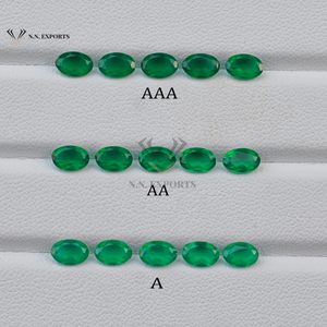 Pierres précieuses ovales facettées en onyx vert naturel de 3 mm et 5 mm, qualité supérieure, faites à la main, pierres en vrac provenant du fournisseur, prêtes à être achetées - Product Image 1