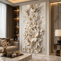 Panneau mural intérieur élégant en marbre UV haute brillance, résistant à l'humidité, pour la décoration de salons de beauté, spas et salles de massage