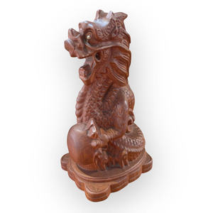 Statue de dragon moderne exquisément sculptée en bois de Huong, conçue pour l'affichage en intérieur - Product Image 6