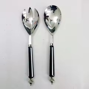 Modern Dining Metal Salad <b>Server</b> Set Premium <b>Buffet</b> Service Spoon Fork Collection - Product Image 1