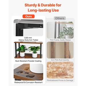 Support de plantes lumineux à 8 niveaux de 62 pouces de hauteur, 3 minuteries, 10 niveaux de luminosité, présentoir de fleurs d'intérieur, support de plantes en métal pour le salon - Product Image 4