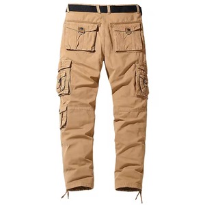 Men's Casual Canvas <b>Cargo</b> Pants Flat Mid Rise Button Fly 100% Cotton Comfortable Quick Dry Classic Straight Leg Active Daily - Product Image 4