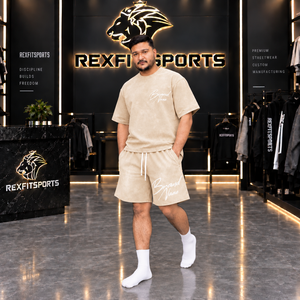 ชุดเสื้อยืดและกางเกงขาสั้นลายกราฟิกสตรีทแวร์ผู้ชายแบบสั่งทำพิเศษ ทรงโอเวอร์ไซส์ สไตล์ลำลองสำหรับฤดูร้อน ชุด 2 ชิ้น รับผลิตแบบ OEM ODM ขายส่งจากโรงงาน - Product Image 3