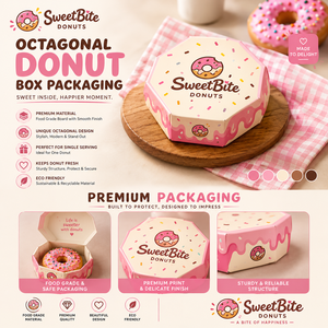 Caja Octogonal Premium Personalizada para Donuts, OEM para Panadería, MOQ 1000 Piezas - Product Image 1