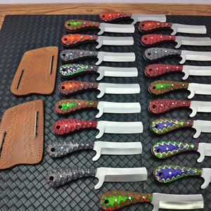 Lote al por mayor de 20 cuchillos de vaquero de acero inoxidable con mangos de madera Pakka, hojas fijas de 6 pulgadas de espiga completa, cuchillo de ranchero - Product Image 4