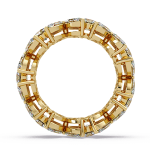 Anillo de Eternidad Floral Premium de Oro Puro de 14K con Diamantes Cultivados en Laboratorio de Corte Marquesa y Racimo Redondo, Anillo de Boda, Joyería Fina para Aniversario - Product Image 4