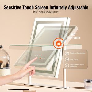 Smart Touch Controllable Five Times Magnification LED Vanity <b>Mirror</b> Three Color <b>Lighting</b> Modes <b>Lighted</b> <b>Makeup</b> 5X <b>Mirror</b> - Product Image 4