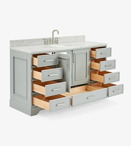 Mueble de Baño Mary de 61 Pulgadas con Lavabo Individual, Solo Mueble, 3 Opciones de Acabado, Directo de Fábrica, Vietnam - Product Image 4