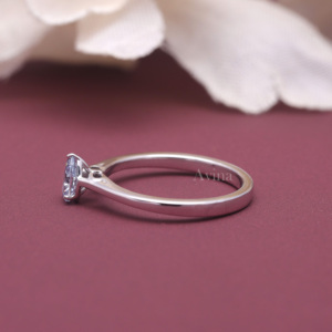 IGI Certified Lab Grown Diamond Ring Solid 925 Sterling Silver Blue Pear Cut Solitaire Engagement Ring for Women - Product Image 5