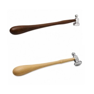 Marteau à tête plate légèrement bombée, manche en bois naturel, outil de façonnage de bijoux en métal, 9-1/4 pouces, ZetomedPro - Product Image 1