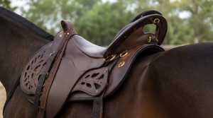 Silla de montar western de cuero PU de la mejor calidad, silla de compresión para entrenamiento de caballos, hecha a medida para caballos - Product Image 3