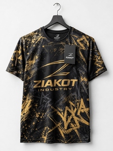 เสื้อยืดออกกำลังกายผู้ชายสีน้ำเงิน ขาว-แดง ดีไซน์ใหม่จากอุตสาหกรรม ZIAKOT - Product Image 6