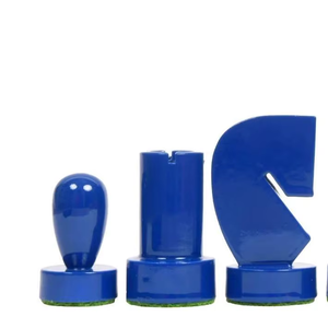 Jeu d'échecs de luxe Berliner, pièces en bois bleues et blanches, taille de tournoi 3,7 cm, à prix abordable - Product Image 1