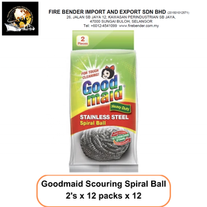 Éponge en spirale en acier inoxydable Goodmaid, robuste, avec poignée ergonomique pour un nettoyage intensif, usage domestique, lot de 2, Malaisie - Product Image 2