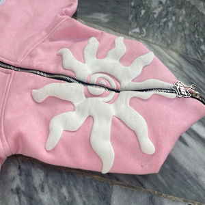 Sweat à capuche intégral zippé pour homme en molleton de coton, personnalisable pour broderie, coupe oversize, directement de l'usine à prix raisonnables - Product Image 3