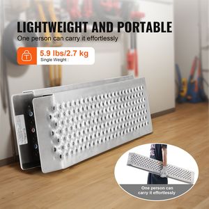 Rampe di Carico Portatili in Alluminio Durevole 47,2 X 8,5 Pollici, Set da 2 Pezzi con Fori Antiscivolo, Design Compatto per Facile Conservazione - Product Image 6