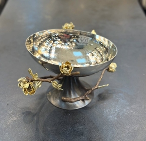 Newly Designer Collection Gold Finished Metal Bowl With Wooden Base Party Use Chocolate Candy <b>Nuts</b> Bowl - Product Image 6