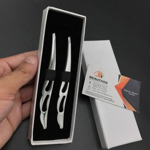 Pince à sourcils en acier durable avec logo personnalisé Nouveau design Pince à épiler les sourcils à pointe inclinée Boîte d'emballage Outil d'épilation - Product Image 3