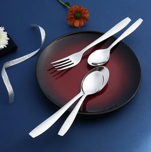 Ensemble de couverts minimalistes en acier inoxydable poli miroir, fourchette, couteau, cuillère, compatible lave-vaisselle, pour mariage - Product Image 2