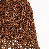 Lampe suspendue en fibre de banane bio style bohème, panier tressé naturel, luminaire rustique, lanterne noire pour hôtel et Noël
