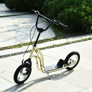 Monopattino Gonfiabile Beige da 12 Pollici per Bambini dai 5 Anni in Su, Doppio Freno, Telaio in Lega di Lusso, Ruote in PU, Leggero - Product Image 2