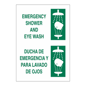 Señal Bilingüe de Ducha de Emergencia y Lavaojos para Laboratorios y Áreas Químicas - Product Image 2