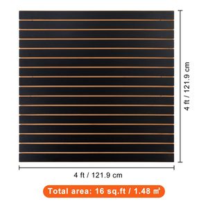 Pannelli Slatwall Neri Resistenti 120x60 cm per Garage, Set da 2 Organizzatori da Parete 60x120 cm - Product Image 5