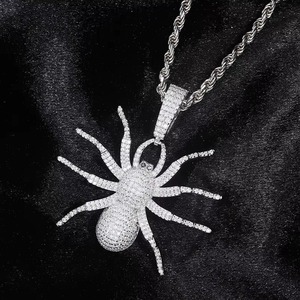Pendentif Araignée Unisexe en Moissanite et Argent Sterling 925, Sertie de Diamants, Couleurs Or et Argent, Breloque Hip Hop, Bijoux Fins pour Hommes - Product Image 3