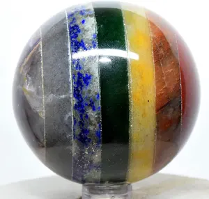 Chakra – Agate étoile collée: boule de sphère de Chakra, sphère de pierre précieuse, acheter dans le nouveau cristal, boule de guérison Feng Shui et Globe poli