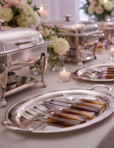 <b>Vintage</b> Flatware Set With Horn Handles Mirror Polished Stainless Steel <b>Cutlery</b> For Wedding Table Settings And Kitchen Use - Product Image 3