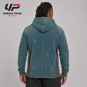 Sudadera Exclusiva para Hombre con Diseño Desgastado, Detalles Creativos en el Dobladillo, Textura Distintiva y Estilo Moderno - Product Image 3