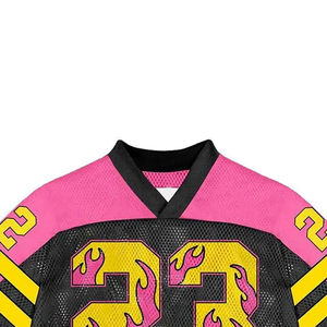 Maillot de football personnalisé pour homme, style hip-hop urbain, à manches courtes, noir, coupe ample et oversize, en maille respirante et anti-humidité - Product Image 4